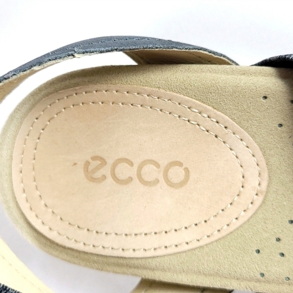 ECCO Damara Gladiator Dark Shadow Grey Strappy Leather Sandals Size 37 - Picture 8 of 15